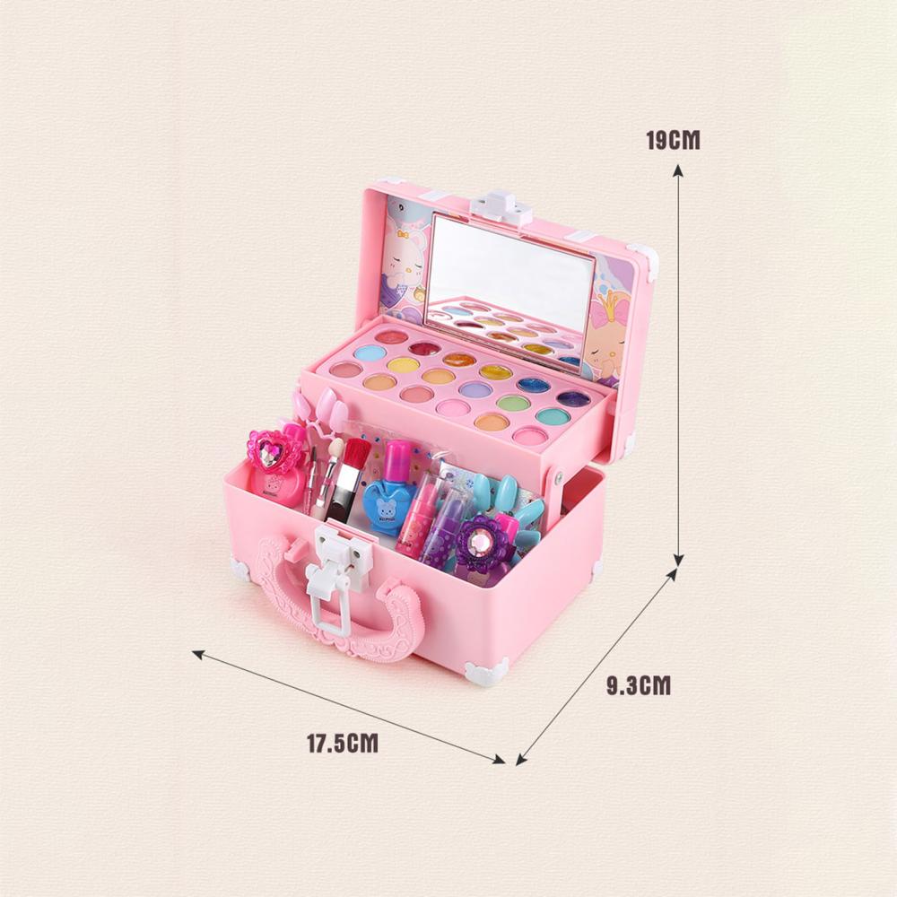 Kids Makeup Toys Kit For Girl Washable Cosmetics Toys Set Pretend Game Princess Eyeshadow Blush Lipstick Makeup Handbag Set