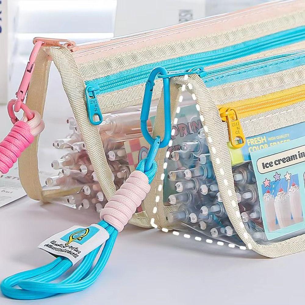 Detachable Large Capacity Pencil Case Beauty Bag Cosmetic Storage Bag  Student Supplies