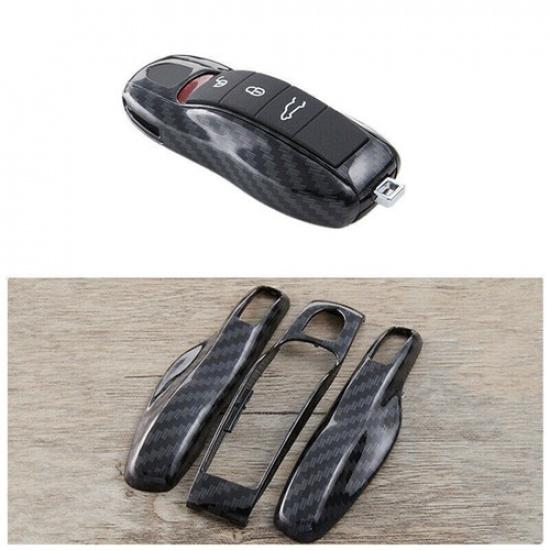 ABS Carbon Fiber Remote Key Cover Case Fob For Porsche Panamera Cayenne Macan SU