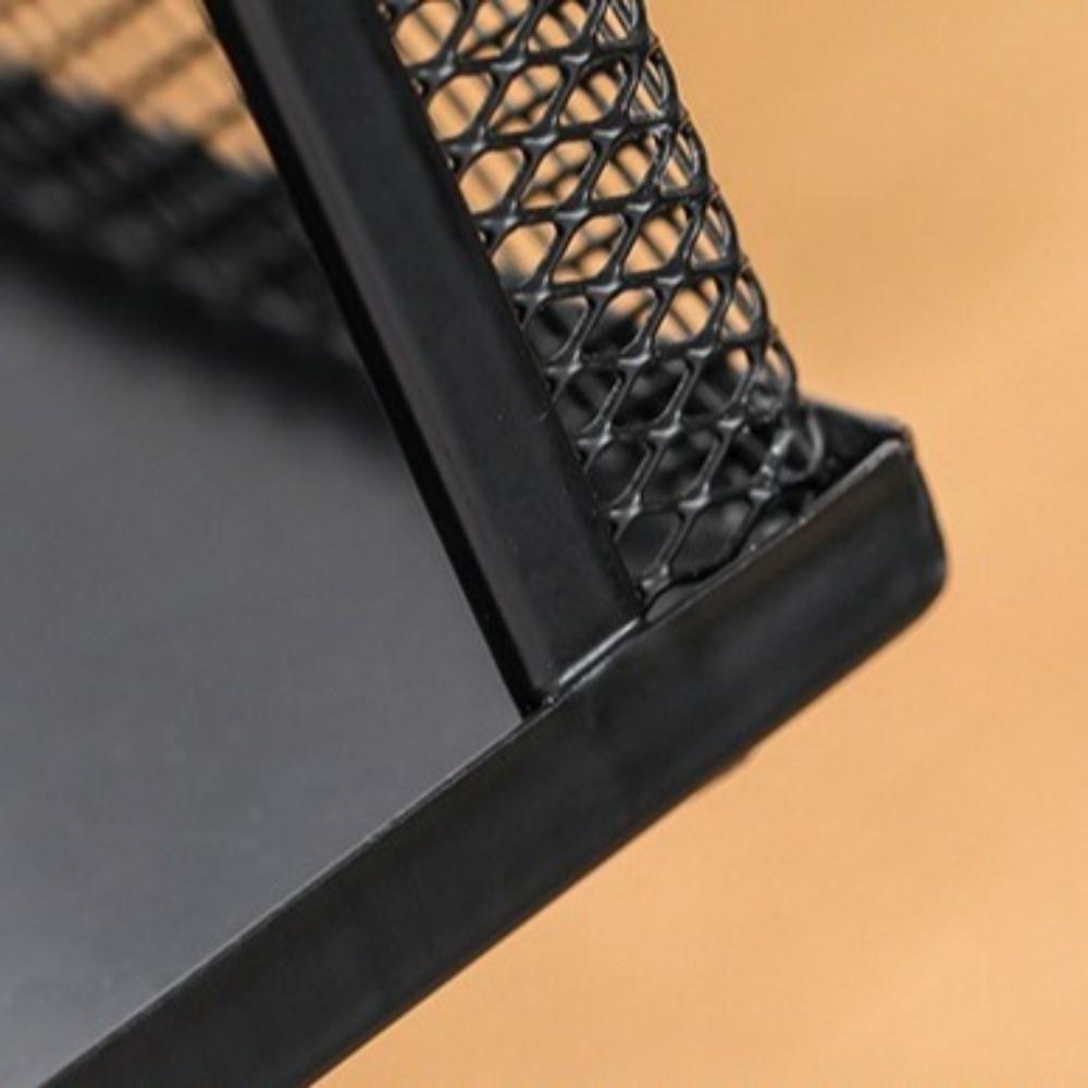 Metal Mesh Black Pen Holder 2/3 Grids File Storage Rack Desk Organizer Holder  Office Accessories