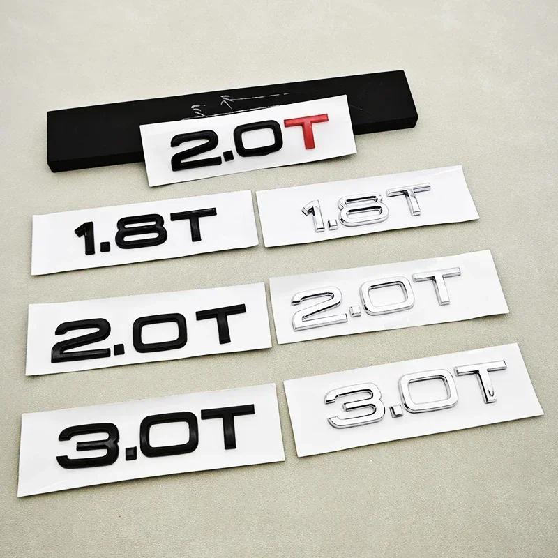ABS Letters Car Sticker Rear Trunk Badge Logo 1.8T 2.0T 3.0T Emblem For S A3 A4 A5 A6 A7 A8 Q2 Q3 Q5 Q7 Q8 Car Accessories
