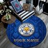Custom Name Leicester City Round Area Rug,Carpet Rug for Living Room Bedroom Sofa Playroom Decor,Non-slip Floor Mat