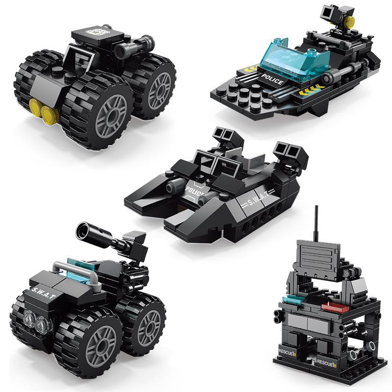 8 в 1 SWAT Тигр Строительные блоки Бронеавтомобиль Боевой Военный Конструктор Детский Сделай сам Сборка Подарок на День рождения Рождество