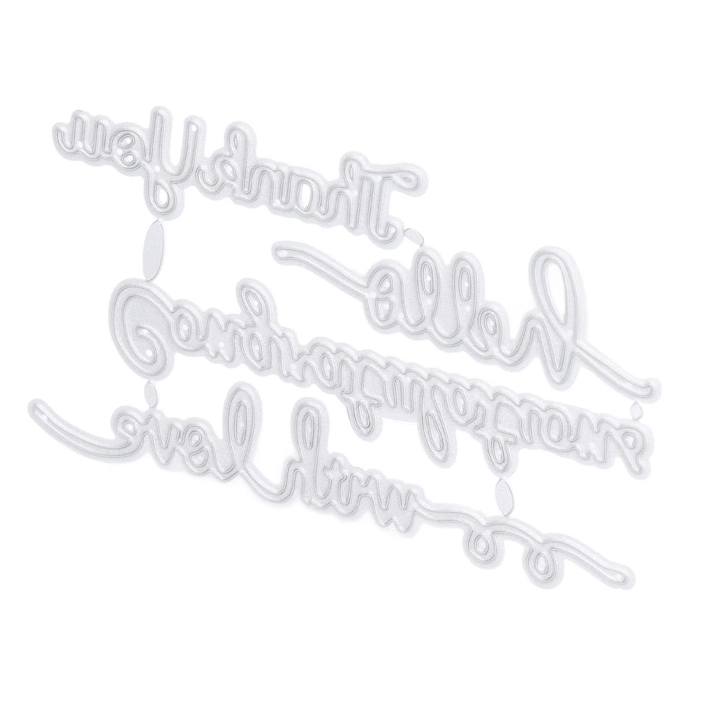 2Pcs Cutting Die Blessing Words Pattern Simple Unique Design Cutting Mold for Home Party D