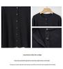 ES Lace Floral Grey Wool Knit Cardigan: Women's Lightweight Autumn Round Neck, Single-Breasted Jacket