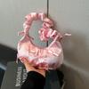 Y2k Bowknot Shoulder Bag Korean Style Women Underarm Handbag Portable Bow Pleated Armpit Bag  Girls
