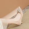 Замшевый бант со стразами на тонком каблуке с неглубоким носком женские туфли с острым носком женские туфли для банкета