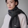 COQUET Atelier Stripe Knit Muffler Black Charcoal