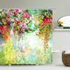 Красочные Тюльпаны Розы Цветы Деревья Занавеска для Душа Занавески для Ванной Комнаты Природа Цветок Водонепроницаемая Полиэстеровая Ткань Декор для Ванны