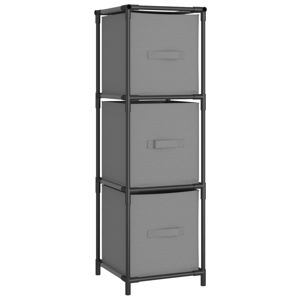 Vidaxl Szafka Z 3 Szufladami Z Tkaniny, Szara, 34X34X101 Cm, Stal