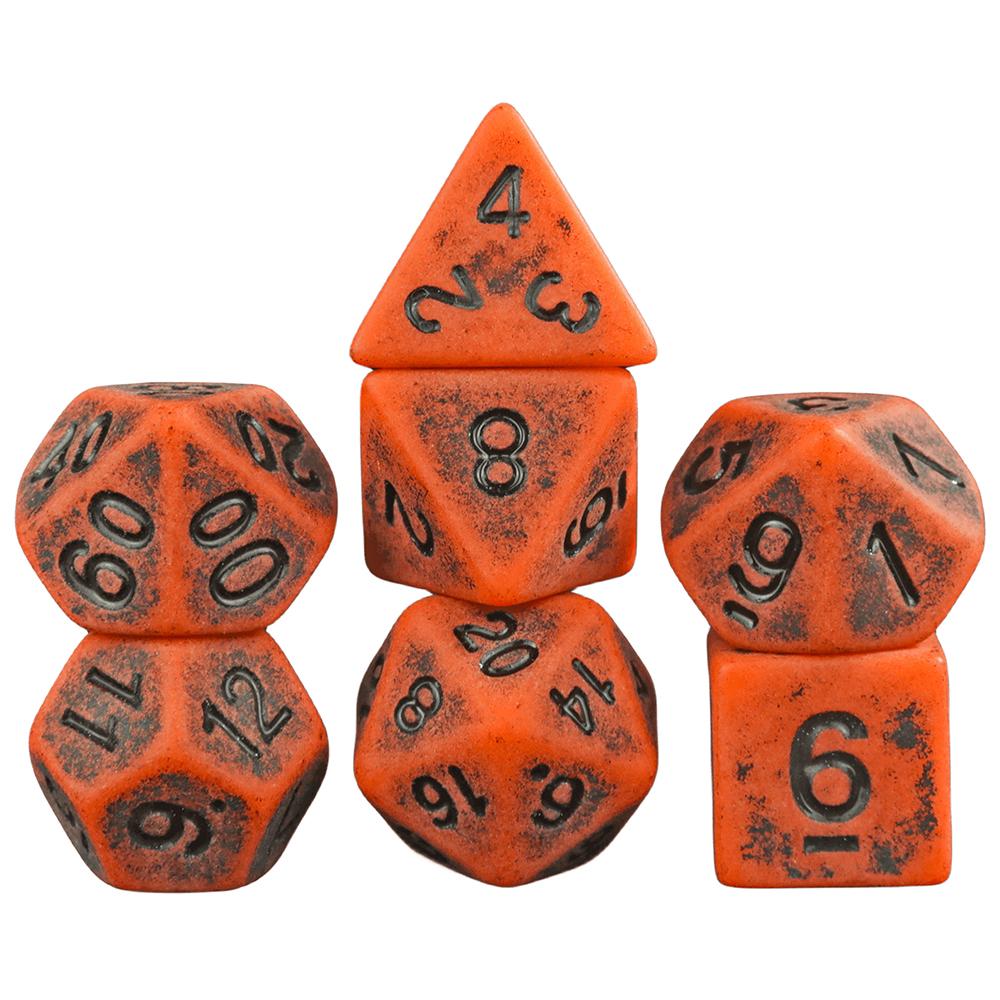 Набор игральных костей DND Dice Retro Polyhedral Dice 7 шт. D4, D6, D8, D10, D%, D12, D20 для настольных игр DND