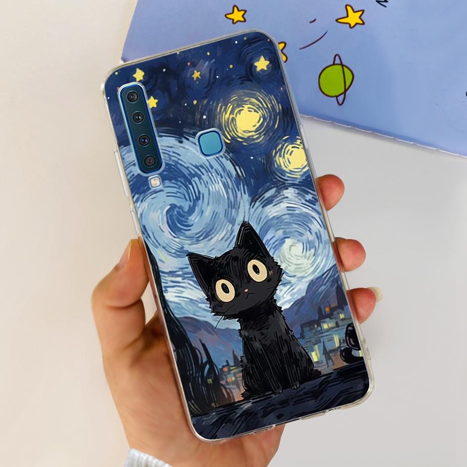 For Samsung Galaxy A9 2018 Case A920 SM-A920F Silicone Cover Popular Flower Clear TPU Soft Phone Case For Samsung A9 2018 Bumper