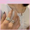 Элегантное корейское геометрическое открытое регулируемое кольцо из стерлингового серебра 925 пробы для женщин