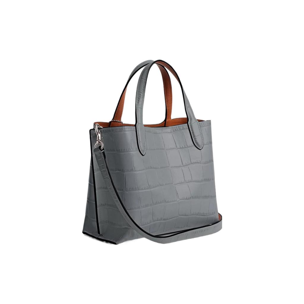 COACH Willow Leather Tote Bag, Shopping Bag, Handbag Medium Women's Silver & Gray Blue C8632-LHW9A