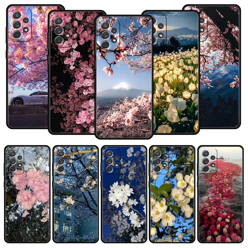 Розовый чехол-цветочное море для Samsung A57 A37 A51 A71 A21S A17 A11 A15 A25 A41 A23 A33 A53 A73 A07 A05S A13 A35 A55 5G