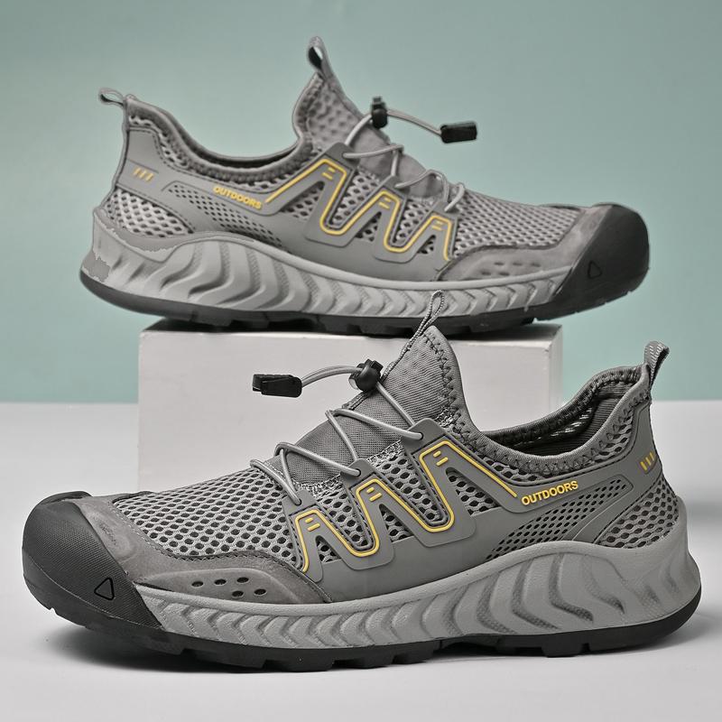 МодаМода Мужские летние кроссовки Дышащие Мужские повседневные туфли Нескользящие Мужские походные туфли Уличная Легкая обувь Tenis Masculino