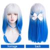 WTB градиент прямые волосы синтетические длинные волосы парик серый градиент синий Лолита Красота повседневная девушка косплей рождественская вечеринка парик