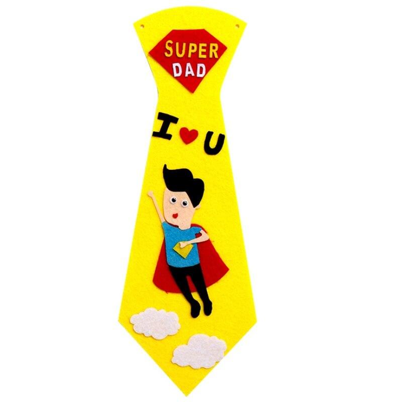 Children DO-IT-YOURSELF Ties Crafts Kindergarten Handmade Tie Educational Toys Fathers Day Birthday Gifts Non Woven Clothing