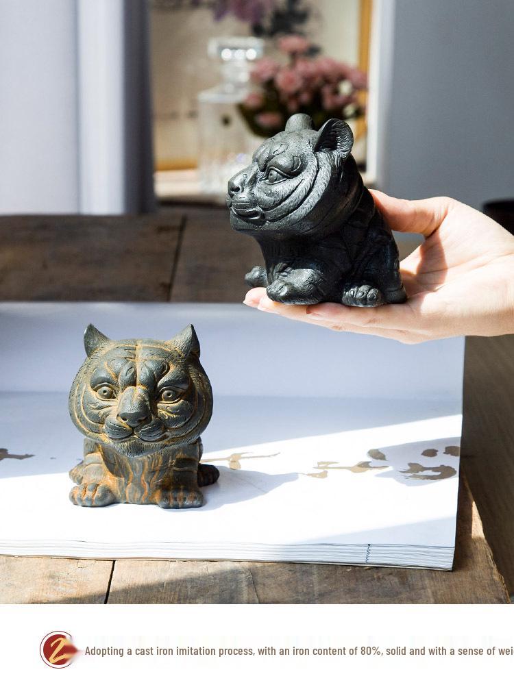 Handmade Antique-Style Chinese Zodiac Tiger Ornament for Home or Office Decor