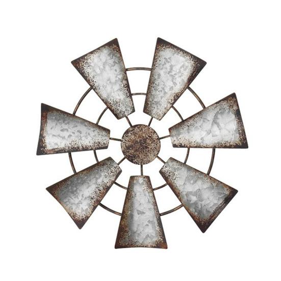 Windmill Rustic Farmhouse Windmill Wall Decoration Unique Metal Art for Home Bedroom Living Room Country Charm