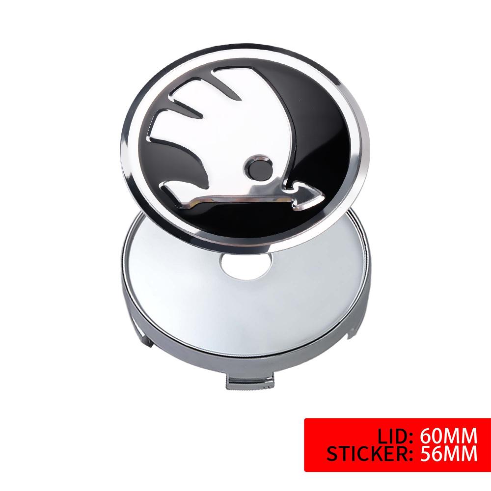 4pcs 56mm Car Emblem Wheel Center Hub Cap Cover Sticker For Skoda Rapid Octavia VRS VII S Kodiaq Karoq Fabia Superb Scala Yeti