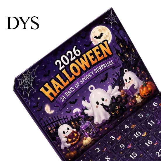 Non Repeating Halloween Baubles Advent Calendar 2026, 24 Day Ghost Countdown with Miniature Figurines Collectible Figures, Gifts for Kids Boys Girls,