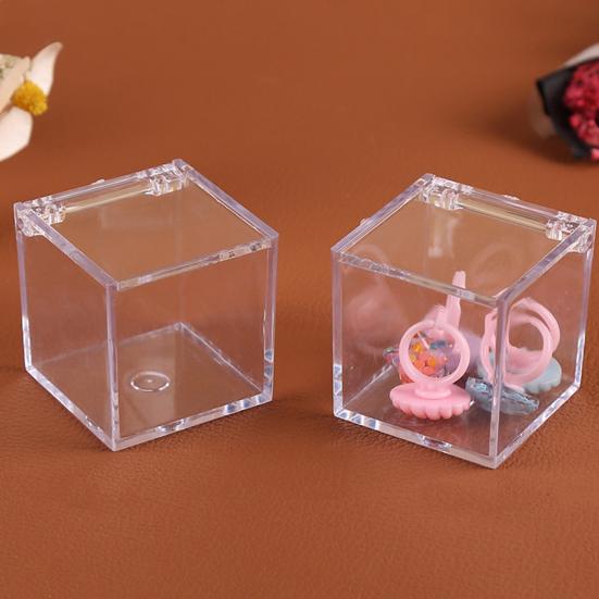 Ящик для хранения акриловый квадратный кубический органайзер с крышкой прозрачный дизайн пылезащитный многоцелевой ювелирный акриловый дисплей коробка