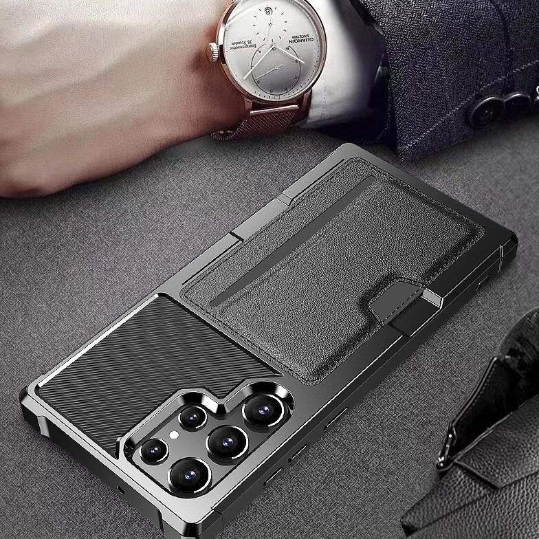 Для Samsung S25 Ultra держатель карты чехол для мобильного телефона Samsung Galaxy S25 Ultra S23 S22 S21 FE S24 Plus роскошный черный чехол