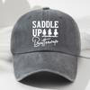 SADDLE Printed Soft Top Baseball Cap for Men and Women Fashionable Outdoor Hat Adjustable