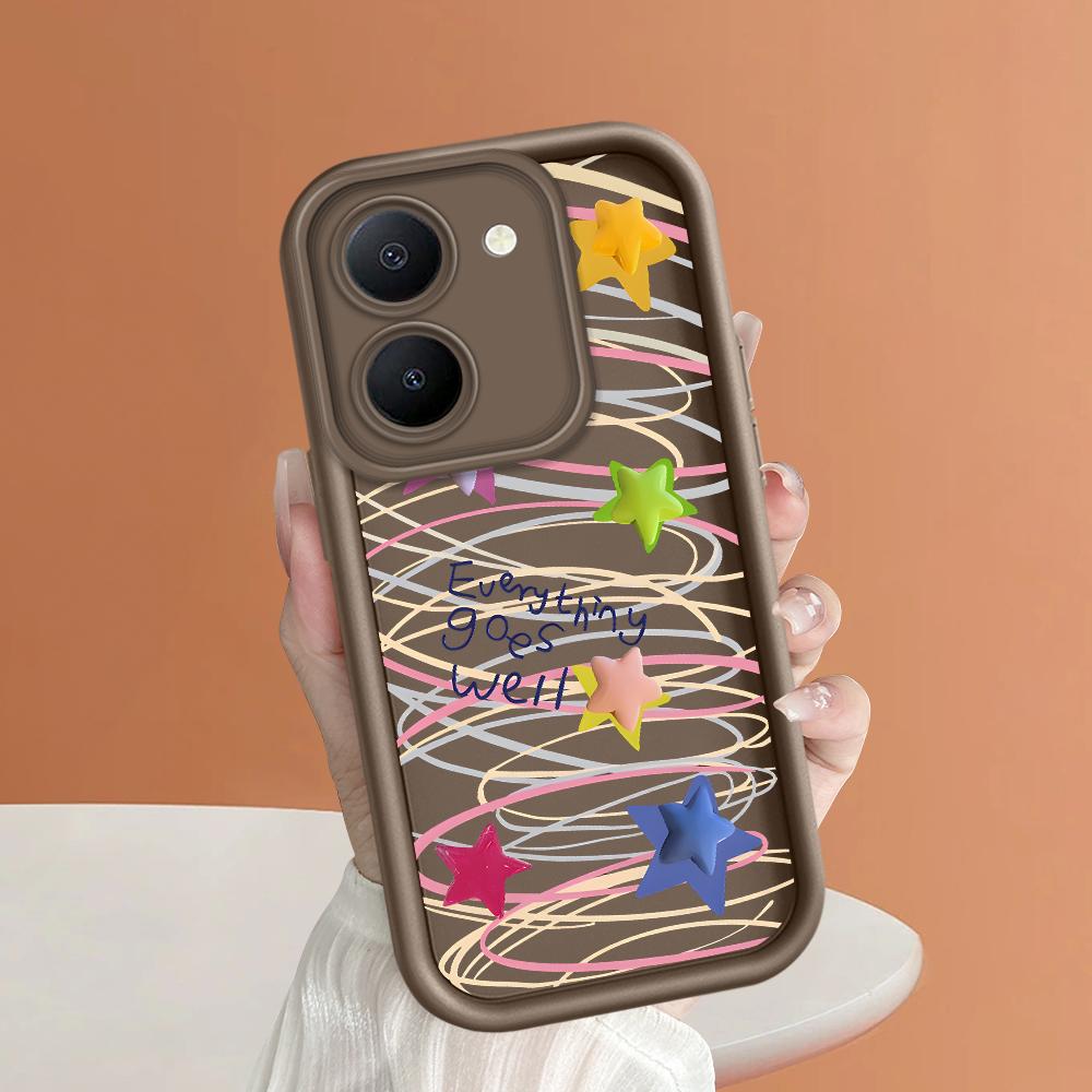 Мягкие силиконовые квадратные лестницы с мультяшным узором, полное покрытие, защита камеры, противоударный чехол для iPhone Infinix Tecno Vivo