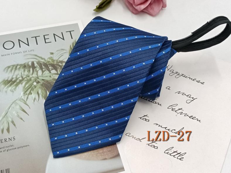 Мужской деловой галстук с ленивой молнией 8 см, легко завязывается, полосатый черный галстук без узлов