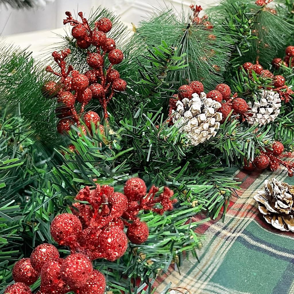 1-20 шт. блестящие искусственные красные ягодные стебли рождественские искусственные ягодные ветки самодельные рождественские елочные гирлянды украшения для праздничного стола