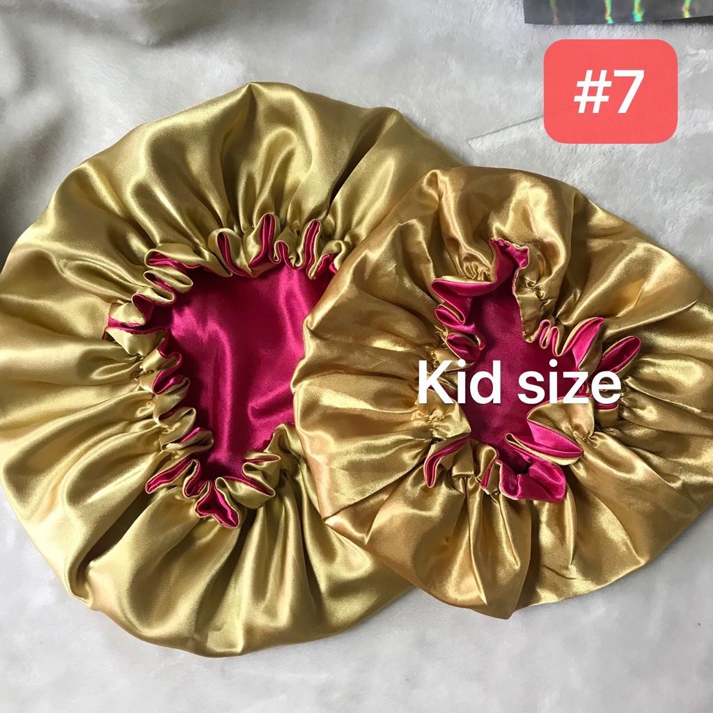 Customized Hair Silk Bonnets Mommy & Me Bonnets Satin rainbow Baby Bonnet for Women