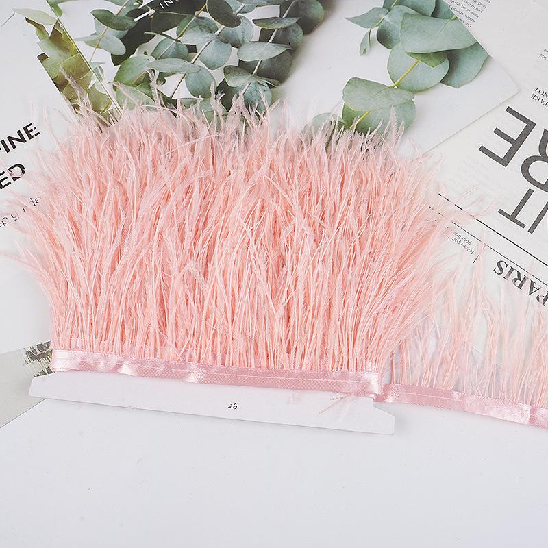 8-10Cm Ostrich Feather Wedding Dress Diy Performance Clothing Accessories Feather Tassel Including Webbing