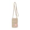 Полая плетеная женская сумка через плечо Модная плетеная мини-сумка для телефона Легкая повседневная сумка на плечо Ежедневная сумка для хранения