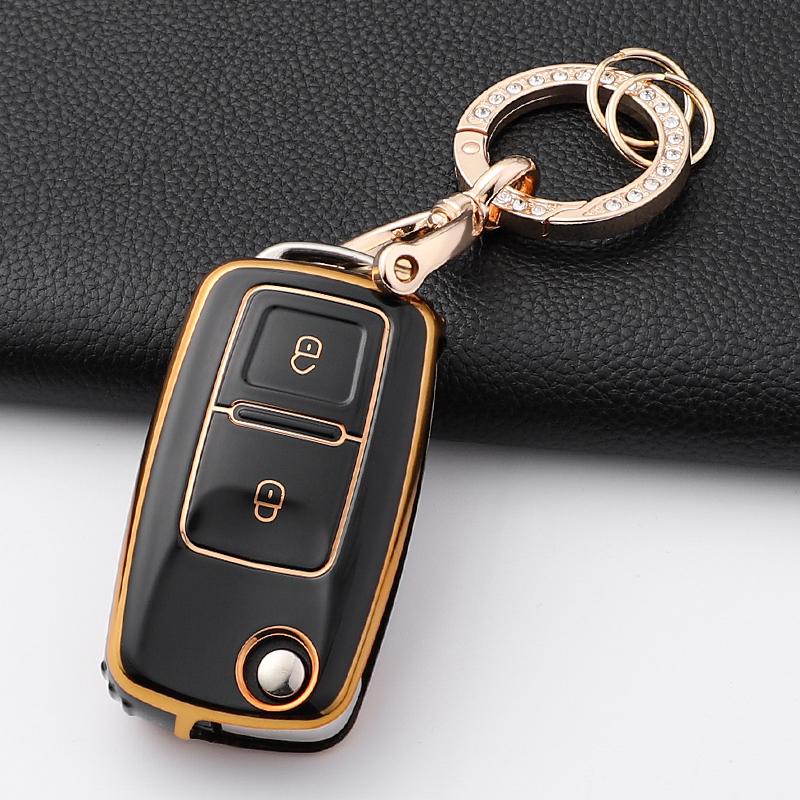 Новый чехол-оболочка из ТПУ для автомобильного ключа Vw Volkswagen Polo Tiguan Passat Golf Jetta Lavida Skoda Octavia 2 3 Кнопки Аксессуары