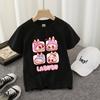 Kids T-shirt Cotton Cute Anime Print Tees Short Sleeve Kawaii Pink Cartoon Girl Summer Casual Clothes Birthday Party Gift