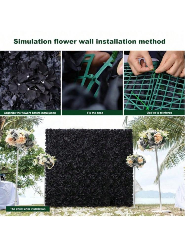 4 шт. искусственных черных цветов настенные цветы шелковые розовые панели настенный фон из роз для приветственной вечеринки юбилей церковная сцена украшение фона