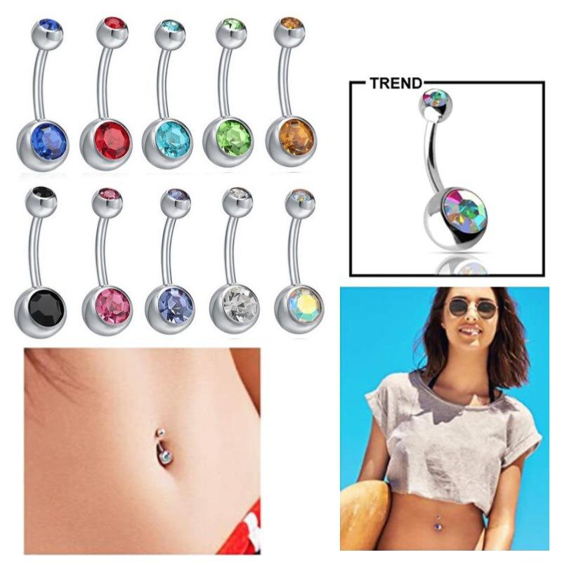 Титановые кольца для пирсинга пупка для женщин, сексуальные украшения для пирсинга тела, циркониевый опаловый пирсинг пупка