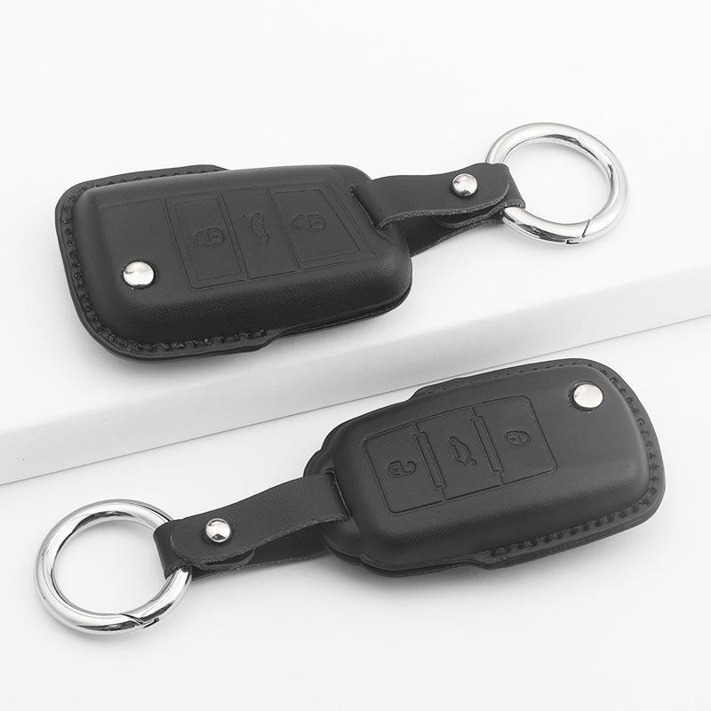 Совместимый чехол для ключей для моделей VW: Bora, Sagitar, Polo, Tiguan, Tayron, Lamando, Lavida, T-Cross, Golf - Брелок-чехол-пряжка для ключа.