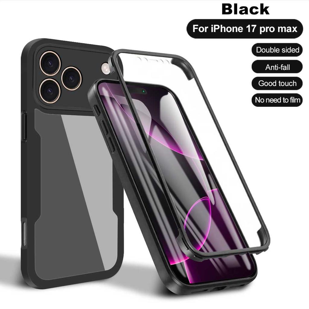 Для iPhone 17 16 15 14 Pro Max Прозрачный Противоударный Противопадение 360 Полностью Обернутый Чехол для Телефона для iPhone 16 15 14 Plus 16E 17E Air