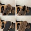 Fur Flower Women Flats Loafers Shoes Warm Cotton Fluffy Slippers 2025 Trend Winter Warm Snow Boots Sneakers Ballet Dance Shoes