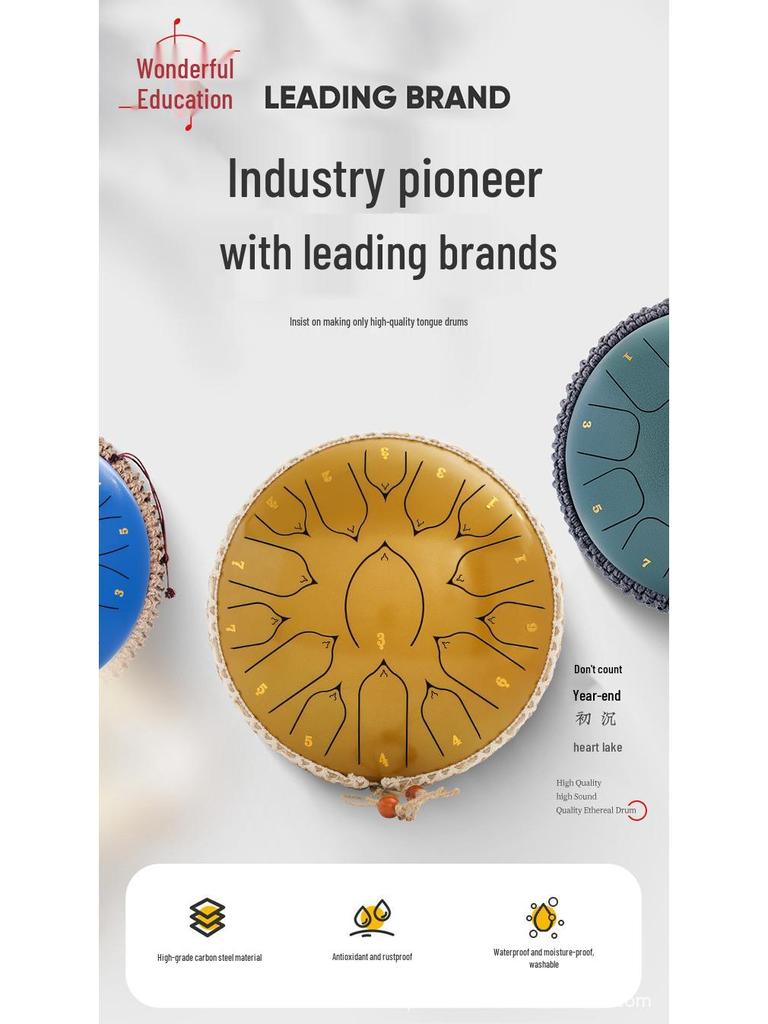 13-дюймовый стальной язычковый барабан «Лотос» на санскрите - Инструмент с неземным звучанием