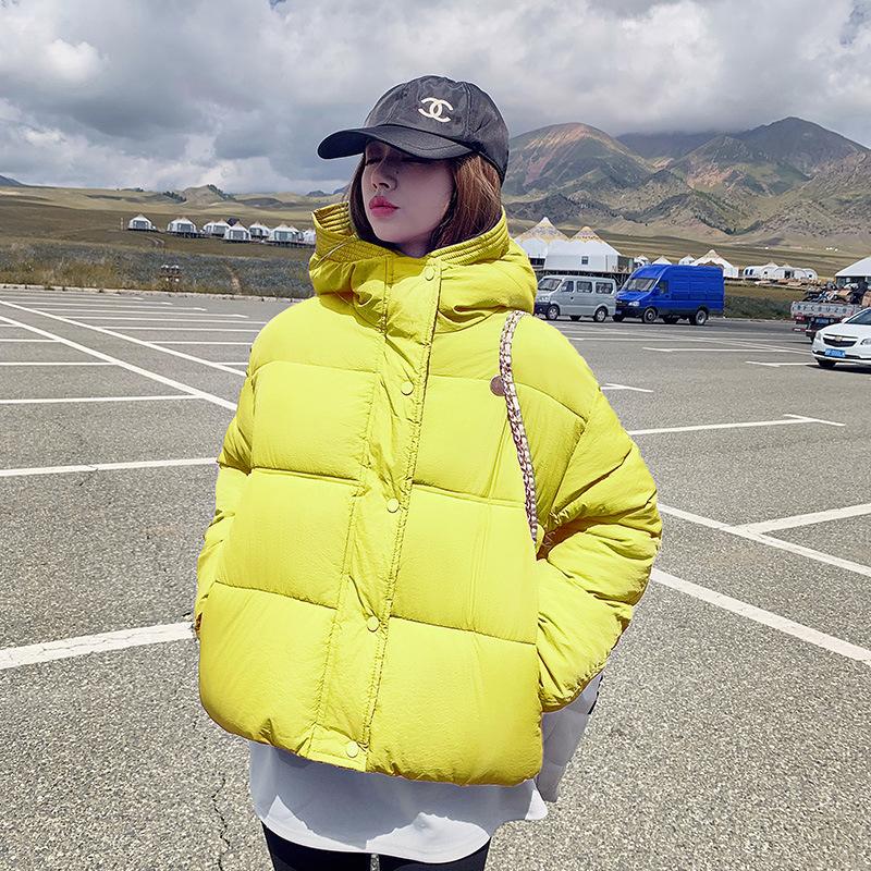 Осень-зима 2023, новый пуховик с капюшоном и бутоном цветка, студентка, короткое утолщенное модное пальто «хлеб»