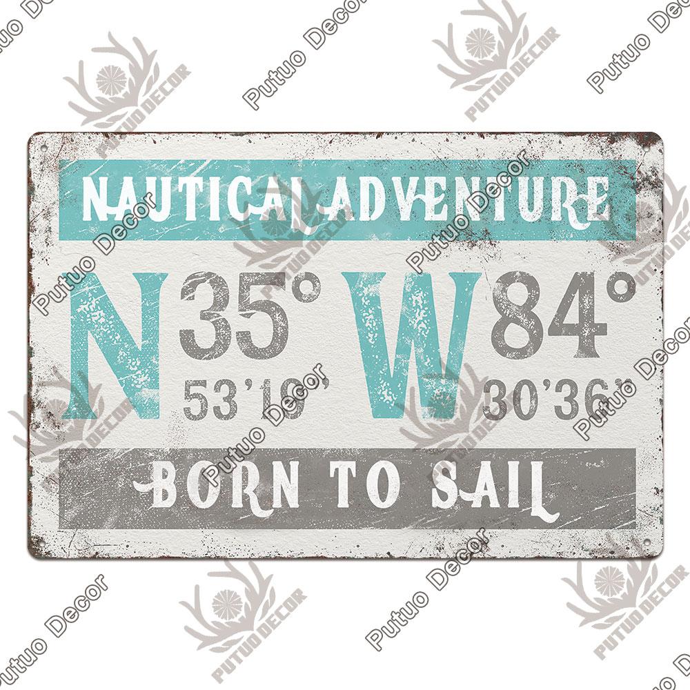 Декор Навигация Жестяной Знак Металлические Знаки Винтаж Морская Мечта Искусство для Пляжа Пляжный Дом Морской Человек Пещера Украшения Стены