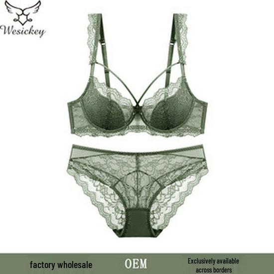 Комплект прозрачного кружевного бюстгальтера во французском стиле: Минимизирует внешний вид большой груди, Предотвращает обвисание, Сексуальное нижнее белье для женщин