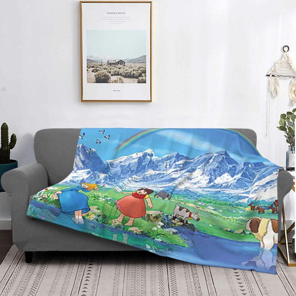 Heidi A Girl Of The Alps Blanket Fleece All Season cute cartoon Multi-function Soft Throw Blanket for Bedding Bedroom Bedspreads