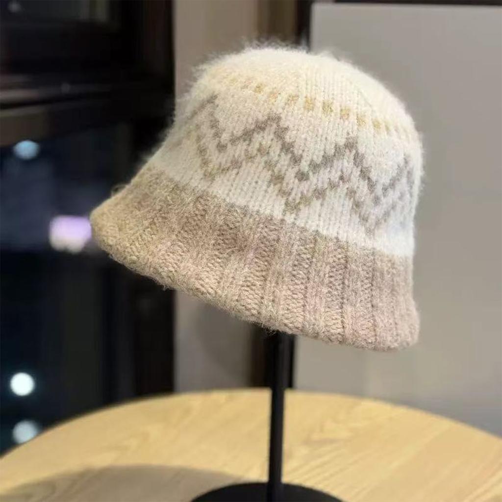 Ladies' Hat, Fisherman's Hat, Warm Woolen Hat, Atmospheric Knitted Hat, Face Enhancing Small Bucket Hat