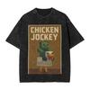 Zombie Game Chicken Jockey MC Printed T Shirts Funny Cartoon Graphic TShirt Short Sleeve Oversize Tees Men Women Clothing