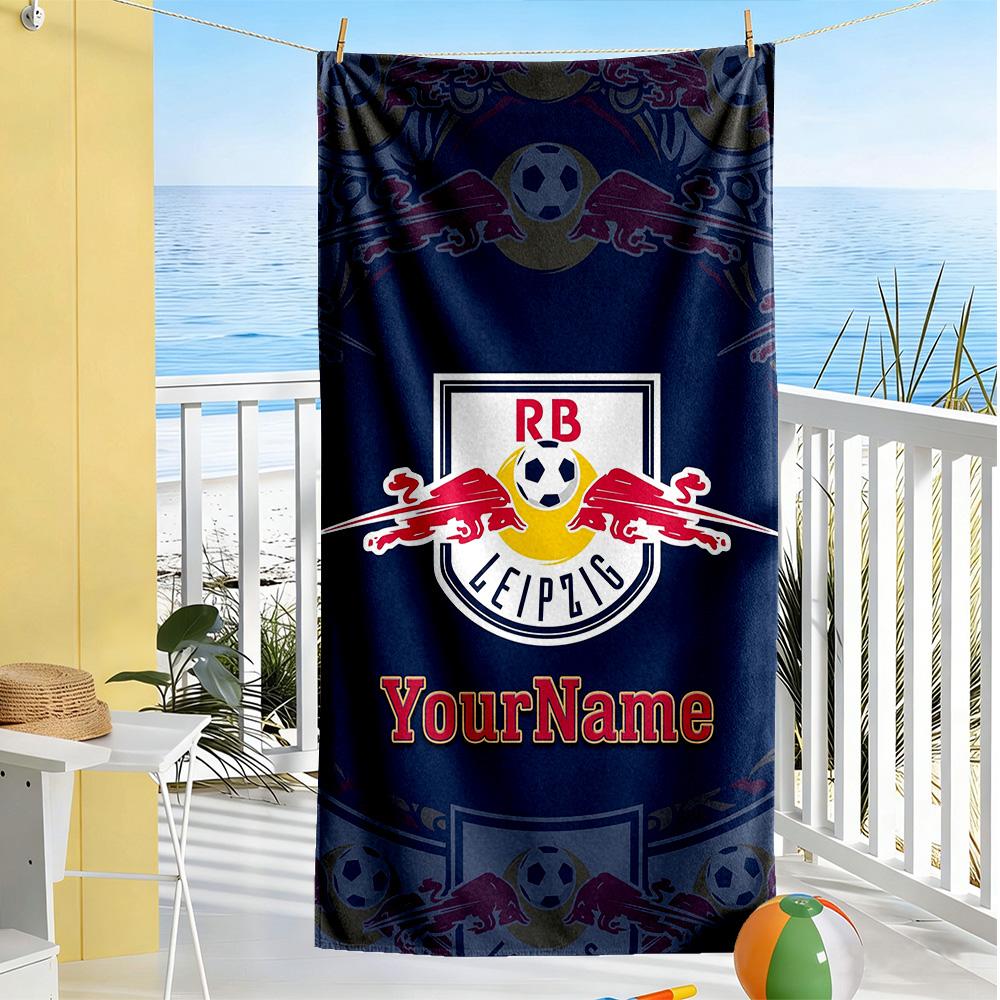 Rb Leipzig Customized Name Beach Towel Super Soft Microfiber Quickdry Fabric